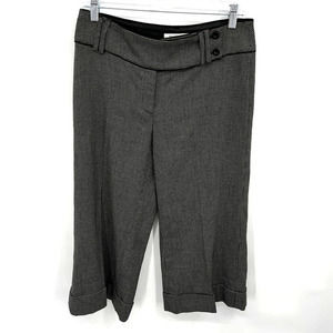 White House Black Market Pull On Houndstooth Wide‎ Leg Cropped Pants Size 6